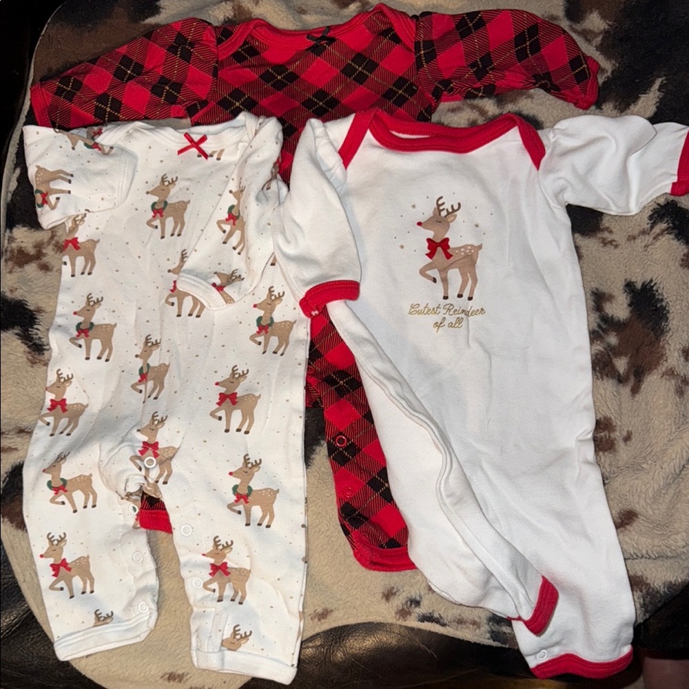 Festive Baby Onesies with Reindeer Design